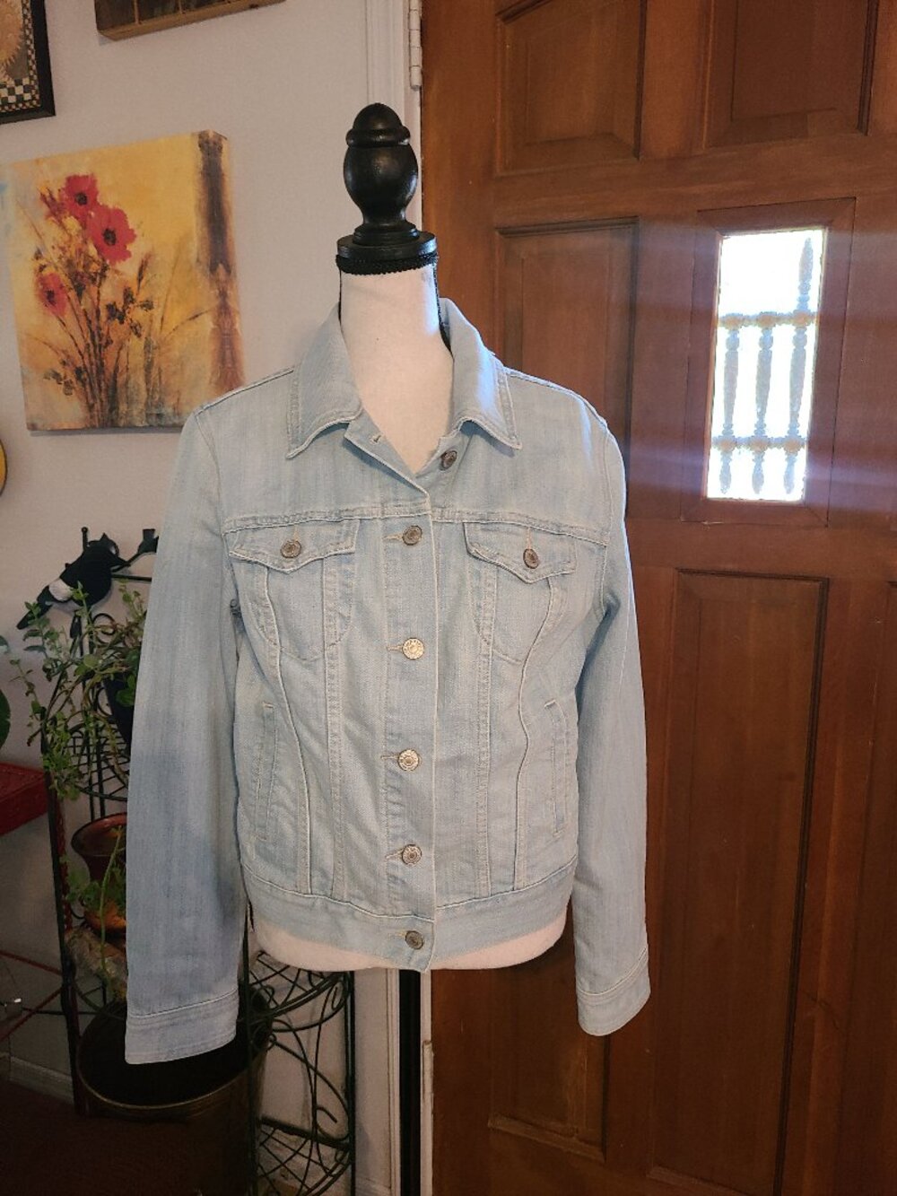 Old Navy Women's Light Blue Denim Jacket Jean Jacket SZ M